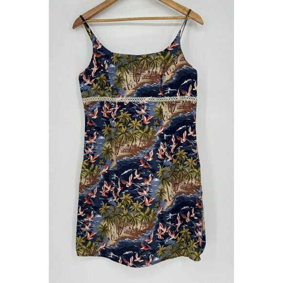 No Boundaries Mini Dress Y2K 90s Hawaiian 100% Cotton Juniors Large 11/13 - Picture 1 of 9